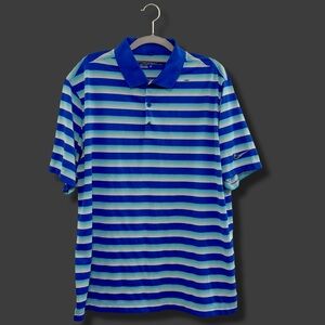 EUC - Nike Golf Tour Performance Dri Fit Striped Polo